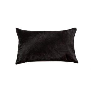 Natural Home Decor Torino Cowhide Pillow | 1-Piece | Black | 12"x20"